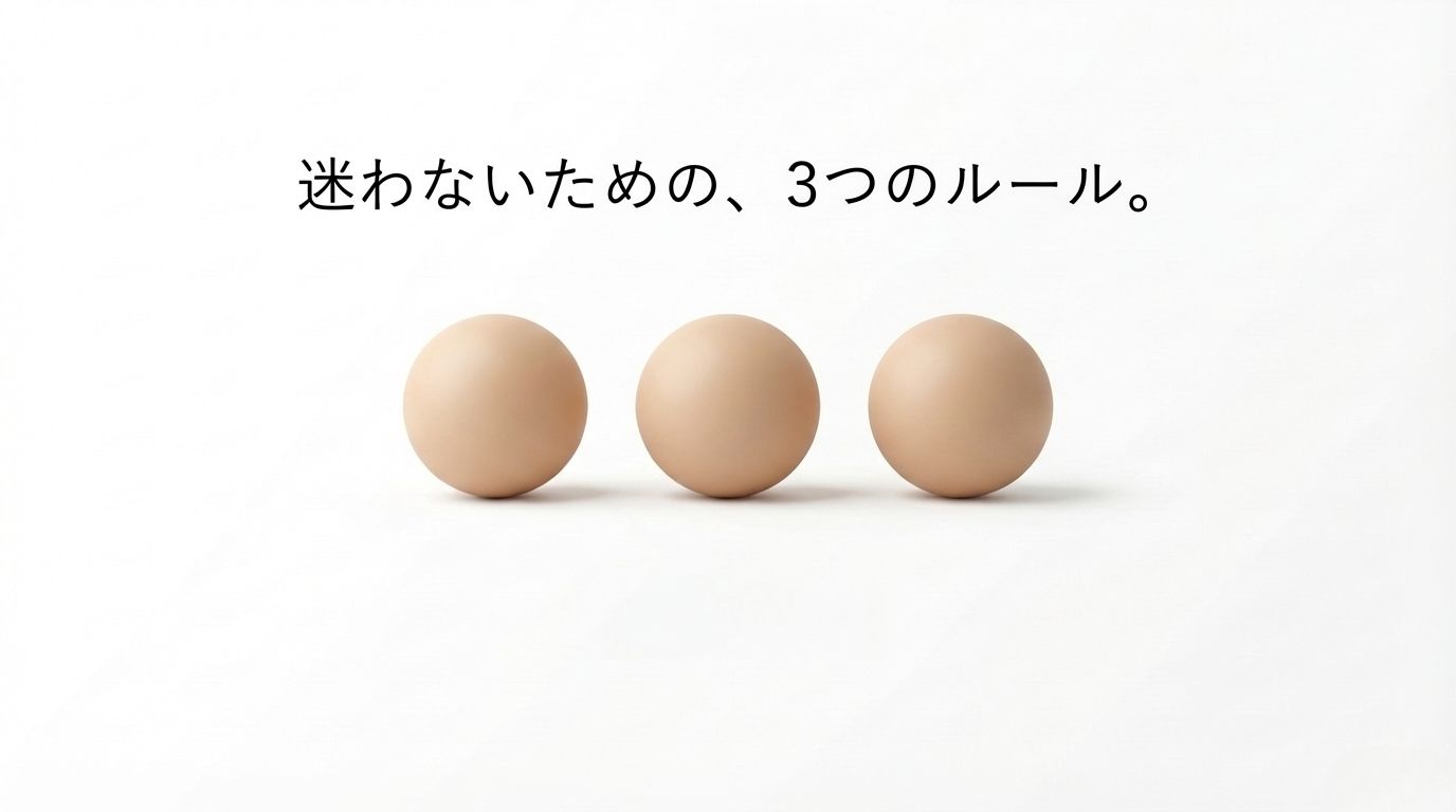 迷わないための、3つのルール。