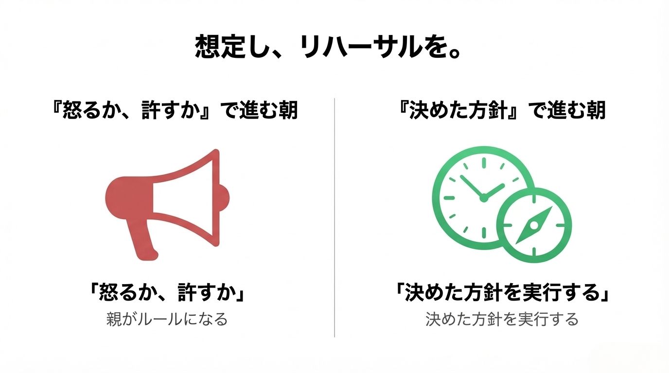 想定し、リハーサルを。
