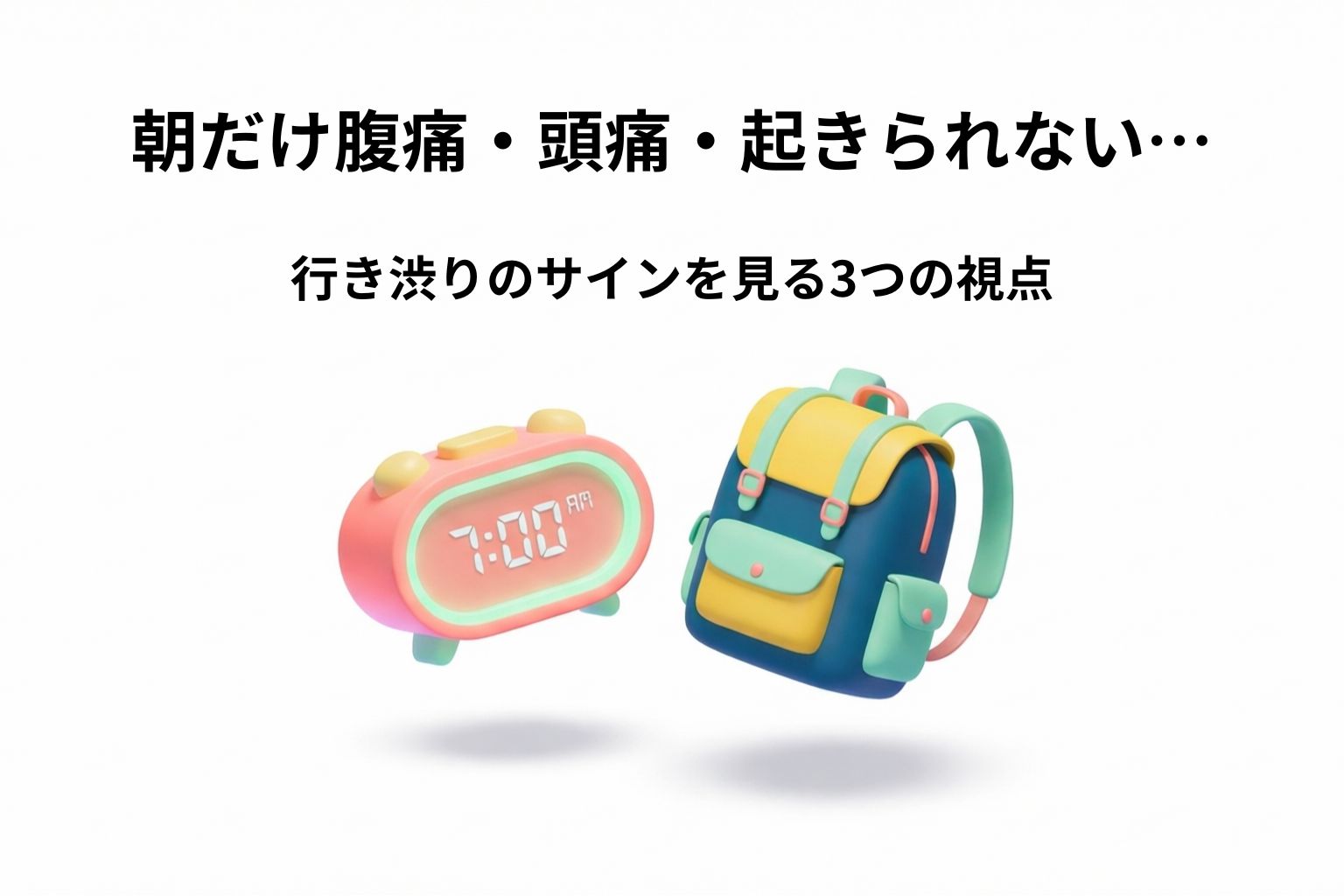 朝だけ腹痛・頭痛・起きられない…行き渋りのサインを見る3つの視点。朝の光が差すリビングのイメージ。